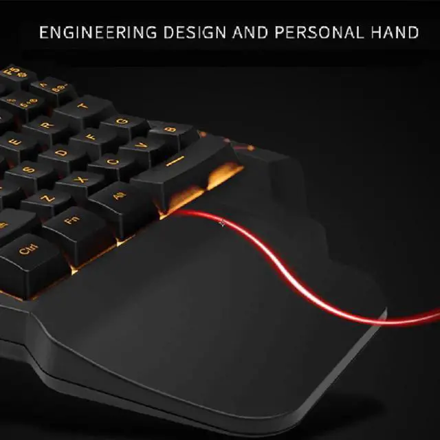 Alt view image 3 of 6 - One-handed Keyboard Game Artifact Left Hand With Support Game Backlit Keypad For Game LOL/Dota/OW/PUBG/Fortnite