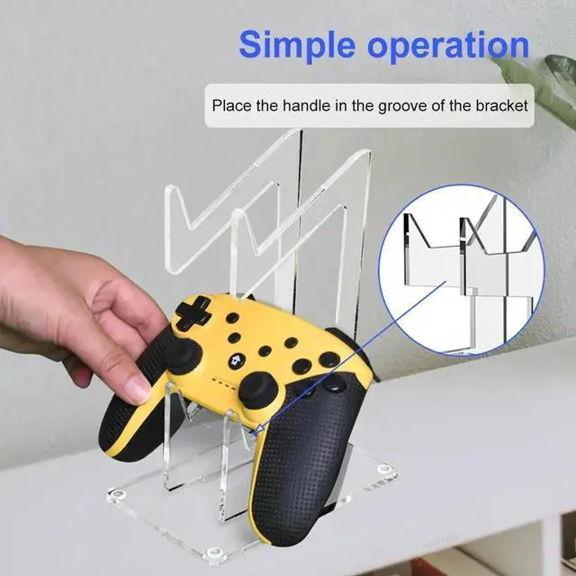 Alt view image 4 of 7 - Double-deck Gamepad Holder Space Saving Acrylic Headset Stand Hanger Rack Game Controller Bracket Mount for PS4/PS3/Xbox