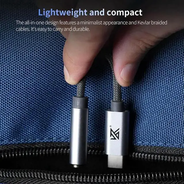 Alt view image 4 of 4 - Type-C To 3.5mm Earphone Audio Cable 32bit/384kHz USB C To Aux Female Cable DAC + IC Amplifier Dual Chip Audio Dongle Cable Cord