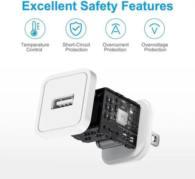 Alt view image 6 of 7 - iPhone Charger - 3 Pack USB Wall Charger Cube Block Adapter with 6Ft USB Fast Charging Cable Compatible with iPhone 14 13 12 11 Pro Max XR XS X 8 7 6 Plus, iPad