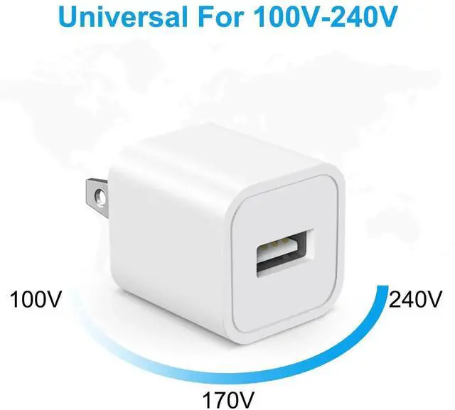 Alt view image 5 of 7 - iPhone Charger - 3 Pack USB Wall Charger Cube Block Adapter with 6Ft USB Fast Charging Cable Compatible with iPhone 14 13 12 11 Pro Max XR XS X 8 7 6 Plus, iPad