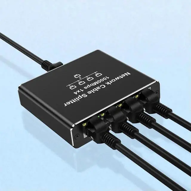 Alt view image 3 of 4 - 1 To 4 LAN Splitter with USB Power Cable 1000Mbps RJ45 Splitter 4 Devices Simultaneously Networking for Cat5/5e/6/7/8 Cable