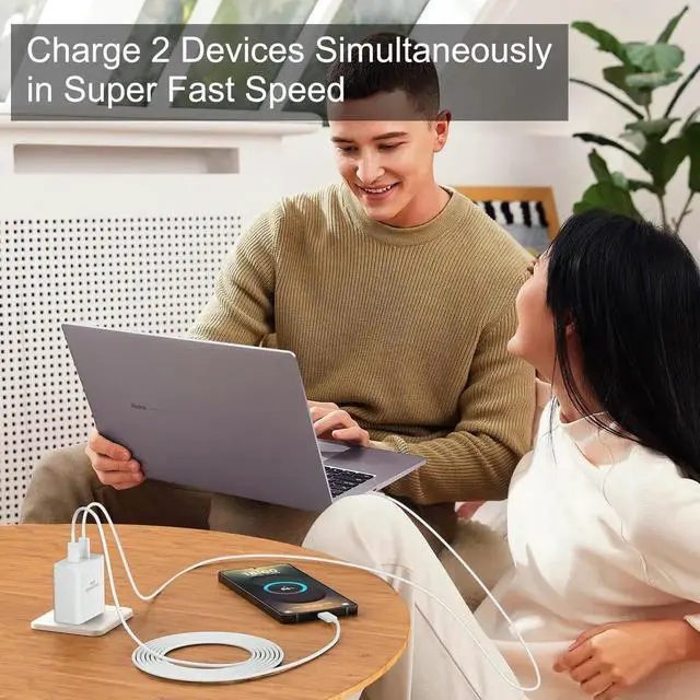Alt view image 7 of 7 - JAENFONG 45W USB-C Super Fast Charger, 2-Port 45 Watt Type C Charger Fast Charging Block with 6.6FT USB C Cable Cord for Samsung Galaxy S25 Ultra/S25+/S25/S24/S23 Ultra/S23+/S22 Ultra/S22+/S20 Ultra