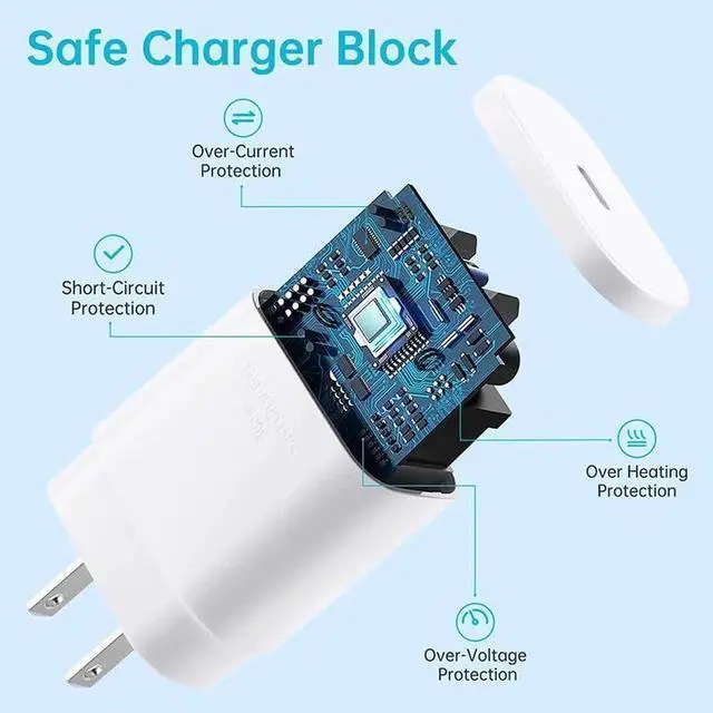 Alt view image 4 of 6 - S25 S24 Ultra Charger 25W Super Fast USB C Charger Block & 8FT Android Phone Type C Charger Cable Cord for Samsung Galaxy S24 Ultra/S24+/S24/S23 Ultra/S23/S22 Ultra/S22/S21/S20 /Note10 20-White