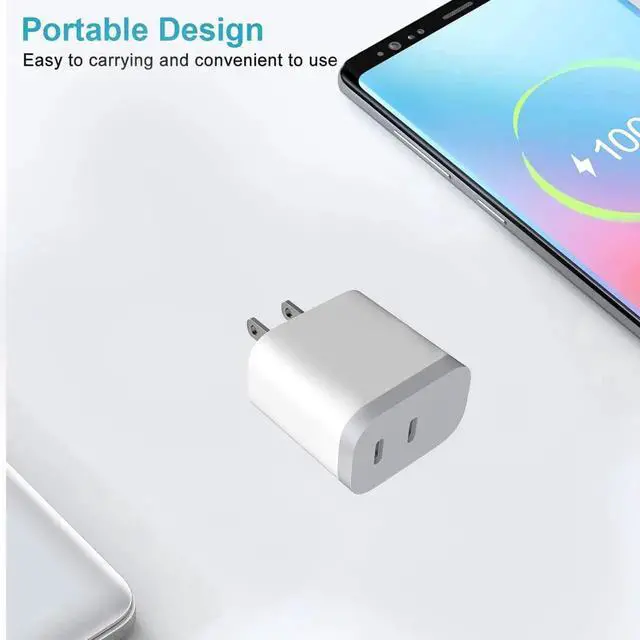 Alt view image 6 of 7 - JAENFONG Dual Port C Charger, Type-c Fast Charging Block, Wall Adapter, USB C Phone Charging Plug for iPhone 16 Pro Max/16 Pro/16/16 Plus, 15 Pro Max/15 Pro/15,iPad Pro/Air, Android Phone