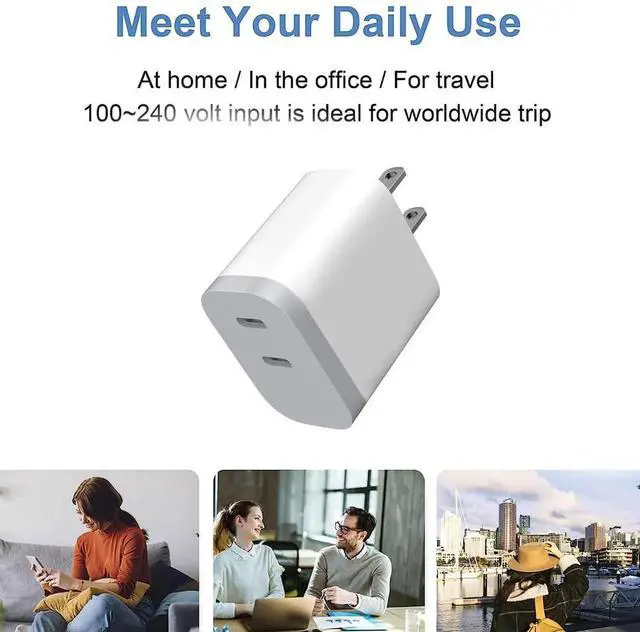 Alt view image 7 of 7 - JAENFONG Dual Port C Charger, Type-c Fast Charging Block, Wall Adapter, USB C Phone Charging Plug for iPhone 16 Pro Max/16 Pro/16/16 Plus, 15 Pro Max/15 Pro/15,iPad Pro/Air, Android Phone