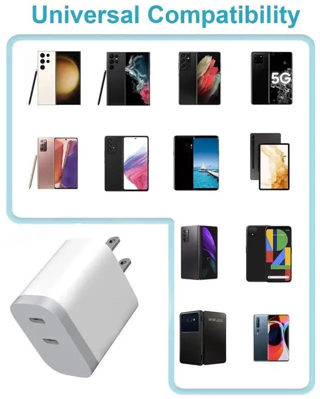 Alt view image 5 of 7 - JAENFONG Dual Port C Charger, Type-c Fast Charging Block, Wall Adapter, USB C Phone Charging Plug for iPhone 16 Pro Max/16 Pro/16/16 Plus, 15 Pro Max/15 Pro/15,iPad Pro/Air, Android Phone