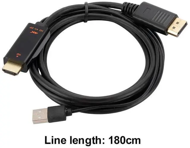 Alt view image 2 of 4 - 1.8M HDMI-Compatible To Displayport Adapter with USB Power Cable 4K 60Hz HDMI-Compatible To Display Port Cord for PS5 PS4 Pro