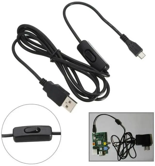 Alt view image 2 of 7 - USB Data Cable with ON/Off Power Supply Line Adapter with Switch Cable Extension Toggle for USB LED Strips Fan Charger Laptop