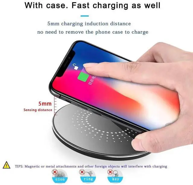 Alt view image 4 of 7 - JAENFONG 30W Fast Wireless Charger Pad, Wireless Charging Compatible with Samsung Galaxy S22/S22+/S21/S20/S10, Fast Charger Compatible with iPhone 13/14/12/11 Series