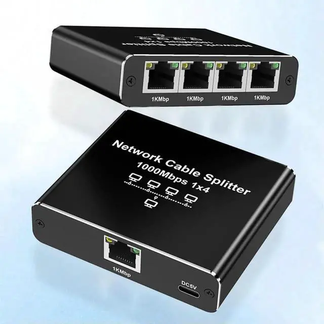 Alt view image 7 of 7 - 1 To 4 Gigabit Ethernet Splitter High Speed 1000Mbps LAN Splitter 4 Devices Simultaneously Networking for Cat5/5e/6/7/8 Cable