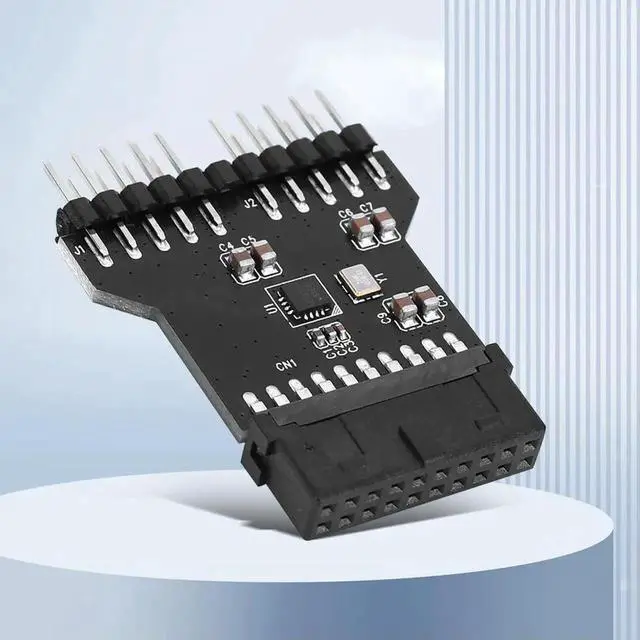 Alt view image 2 of 4 - USB 3.0 19PIN To USB 2.0 9PIN 1 To 2 Extension Wear Resist Interface Expansion Card for Motherboard Dual USB Hub Connectors