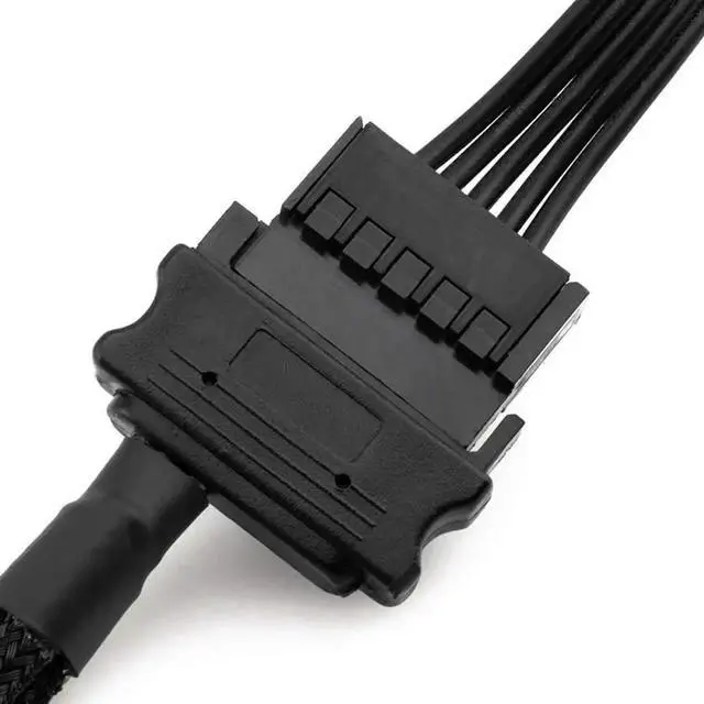 Alt view image 4 of 4 - 3X Cooling Fan Adapter Cable, 15 Pin SATA To 4 X 3 Pin / 4 Pin PMW 12V PC Case Fan Power Adapter Cable To 15 Pin SATA