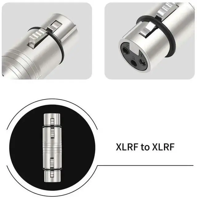 Main image of XLR 3 Pin To 3 Pin Microphone Line Adapter XLR Adapter XLR Female To Female 3 Pin Connector for Microphone Stereo Mixer