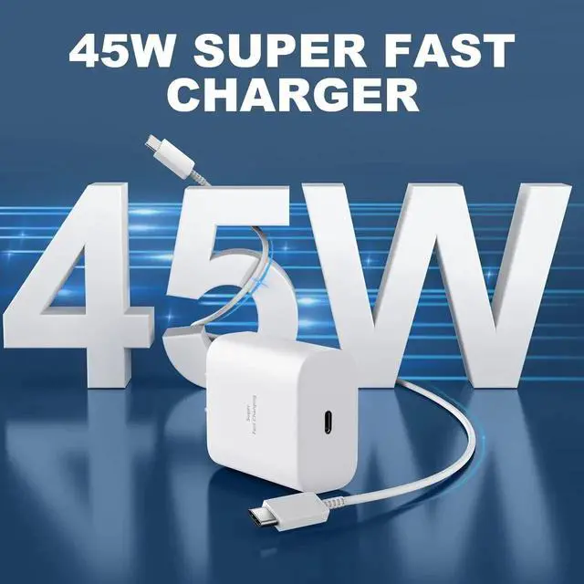 Alt view image 3 of 7 - JAENFONG 45 Watt Super Fast USB C Wall Charger Fast Charging Block for S25 Ultra/S25/S24 Ultra/S24/S23 Ultra/S23/S23+/S22 Ultra/S22/S21/S20/Note 10/20, PPS Android Phone Charger with 8FT Cable