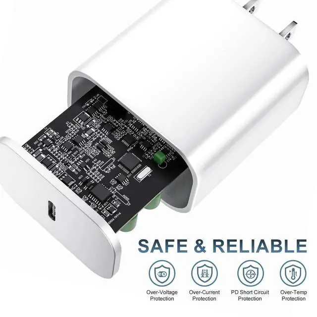 Alt view image 3 of 7 - JAENFONG Charger for iPhone 14 Fast Charging, 20W USB C Wall Charger Block with 6FT Long Charging Cord Cable for iPhone 14 Charger/14 Pro Max/13/13 Pro Max/12/12 Pro Max/11/XR/XS/X and More