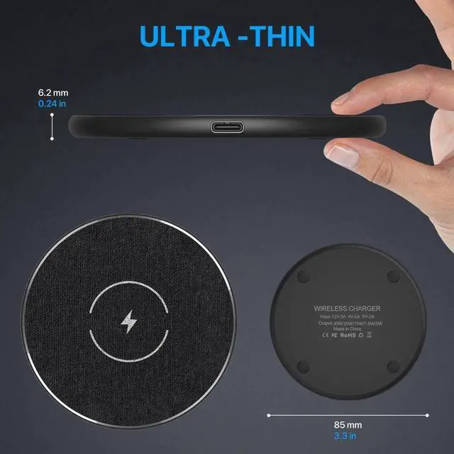 Alt view image 5 of 7 - JAENFONGWireless Charger 30W, 30W Fast Wireless Charging Pad For iPhone 15 14 13 12 11 X 8, Samsung Wireless Charger For Galaxy S24/S23/S22/S21/S20/S10/S9/S8/Note20/10/9/8, Air Pods/Galaxy Buds, Pixel