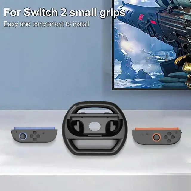 Alt view image 6 of 7 - 2pcs/Set Racing Steering Wheels for Switch 2 Handle Stand Holder Plastic Racing Game Wheel for Nintendo for Switch 2 Controller