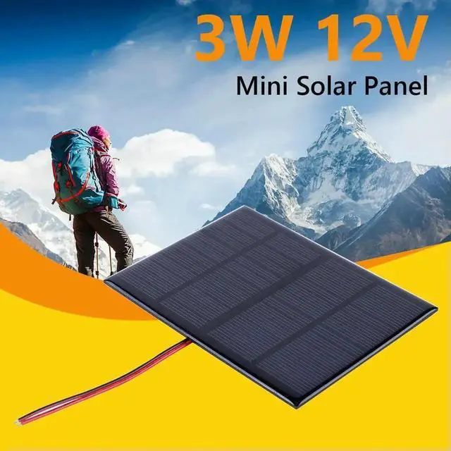 Alt view image 3 of 4 - 3W 12V Solar Charging Panel with Cable Solar Panel Module Solar Charger for 9-12V /Mobile Phone for Lamp Fan Pump