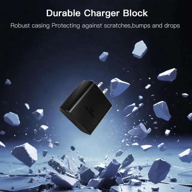 Alt view image 4 of 7 - JAENFONG 45W Super Fast Charger USB C, 2Pack PPS Type C Charging Block with 6FT USB-C Cable for Samsung Galaxy S25 +/Ultra /S24 S23 S22 +/Ultra/ S21 S20/Tab S9, iPhone 16/15 and More