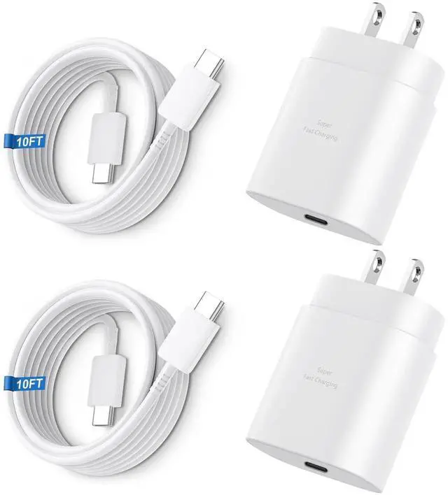 Main image of Type C Charger Fast Charging for iPhone 17 16,25W USB C Super Fast Charger Block with 10FT Long C Fast Charging Cable for Galaxy S25/S24/S23/Plus/Ultra, iPhone 17/16/15/Pro/Pro Max/iPhone 2Pack