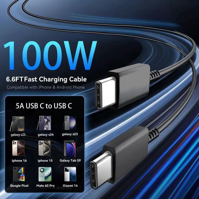 Alt view image 7 of 7 - 45W USB-C Super Fast Charger,2-Port 45 Watt Type C Charger Fast Charging Block with6.6FT USB C Cable Cord for Samsung Galaxy S25 Ultra/S25+/S25/S24/S23 Ultra/S23+/S22 Ultra/S22+/S20 Ultra-Black