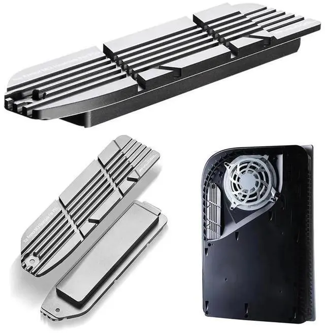 Alt view image 2 of 4 - Aluminum Heatsink with Pads SSD Cooling Mounting Kit Heat Sink Radiator for PS 2280 NVMe SSD Expansion Slot