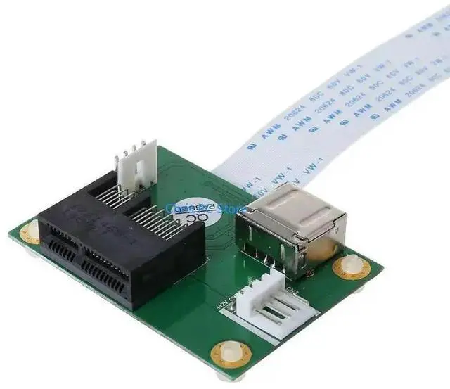 Alt view image 2 of 4 - Mini PCI-E to PCI-E for Express X1+USB 2.0 480 s Riser Card with High Speed Cable