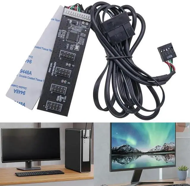 Main image of USB2.0 9pin Header USB 1 To 4 Male Motherboard USB 2.0 Adapter 9Pin Internal USB Hub Port Multiplier 9 Pin Connector Adapter