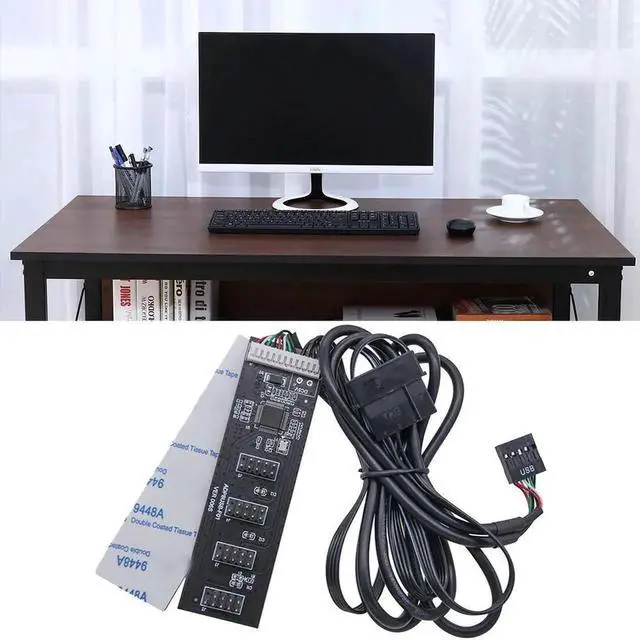 Alt view image 2 of 4 - USB2.0 9pin Header USB 1 To 4 Male Motherboard USB 2.0 Adapter 9Pin Internal USB Hub Port Multiplier 9 Pin Connector Adapter