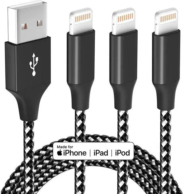 Alt view image 5 of 7 - JAENFONGiPhone Charger Fast Charging Cord 3 Pack 10 FT Apple MFi Certified Lightning Cable Nylon Braided iPhone Charger Cord Compatible with iPhone 13 12 11 Pro Max XR XS X 8 7 6 Plus SE iPad and More