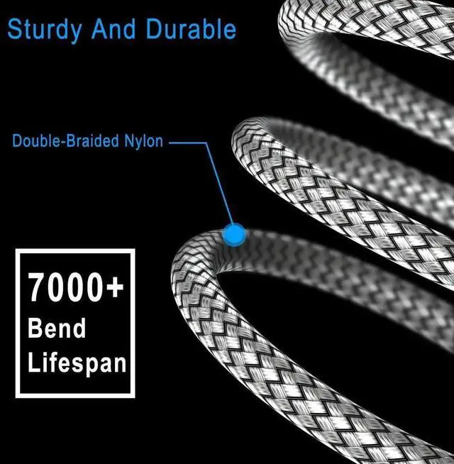 Alt view image 2 of 7 - JAENFONG USB Type C Charger Cable 6.6FT 2Pack,Nylon Charging Cord for iphone 15 Pro Max,Samsung Galaxy Z Flip,Note 20 10,S9 S10 S10E 10E S20 FE S23 S21 S22 Plus Ultra,A52 A53 A54,Google Pixel 7 6 XL