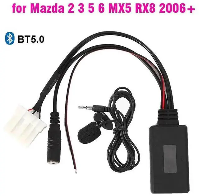 Alt view image 2 of 4 - AUX Stereo Cable 5-12V Car Bluetooth-Compatible AUX Adapter Bluetooth-Compatible with Microphone for Mazda RX8 MX5 2 3 5 6