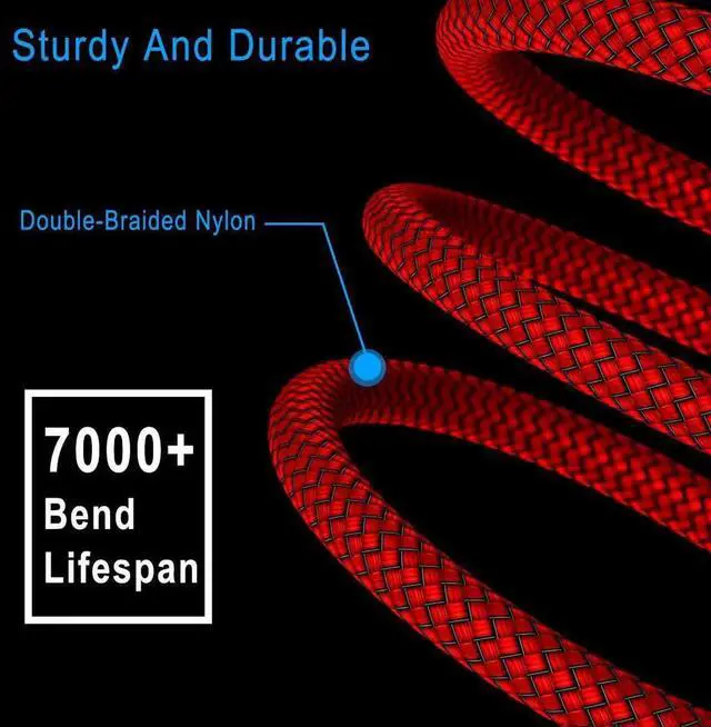 Alt view image 7 of 7 - USB Type C Charger Cable 3.3FT 2 Pack,Nylon Charging Power Cord for Samsung Galaxy S10E S23 S20 S21 S22,Moto Z3 Z4 G7 G8 G9 Play Power G Pro Fast Stylus,Motorola Razr Edge One 5G,Steam Deck