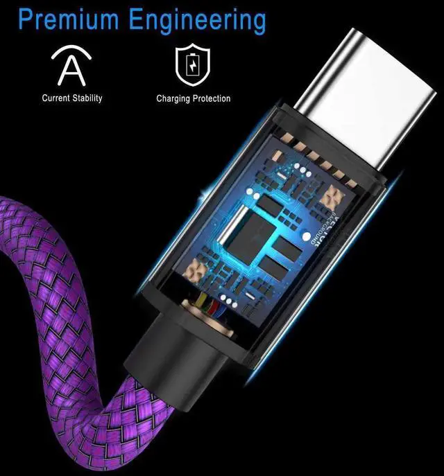 Alt view image 5 of 7 - USB Type C Charger Cable 3.3FT 2 Pack,Charging Cord for Kindle Fire HD 10 9th 2019,8 10th 2020,Paperwhite 2021 11th Generation,iPad Air 4 4th 5 5th Mini 6 6th Gen,Samsung Galaxy Z Flip Fold