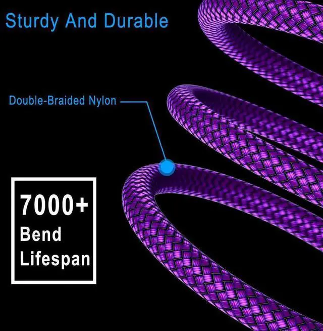 Alt view image 2 of 7 - USB Type C Charger Cable 3.3FT 2 Pack,Charging Cord for Kindle Fire HD 10 9th 2019,8 10th 2020,Paperwhite 2021 11th Generation,iPad Air 4 4th 5 5th Mini 6 6th Gen,Samsung Galaxy Z Flip Fold