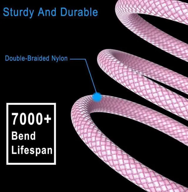 Alt view image 4 of 7 - USB Type C Charger Cable 6.6FT 2Pack,Charging Cord for Kindle Fire HD 7 2022 12th,10 9th 2019,8 10th 2020,Paperwhite 11th 2021 Generation,Samsung Galaxy A03s,A51,A52,A53,A12 A13,A32 A33,A42