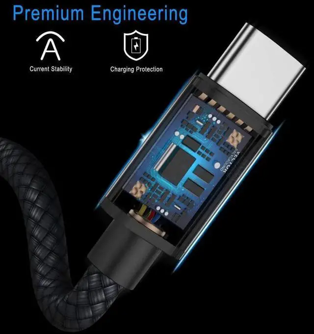 Alt view image 2 of 7 - USB Type C Charger Cable 3.3FT 2 Pack,Nylon Charging Cord for iPhone 15 Pro Max,Samsung Galaxy Z Fold 5,Note 20,Tab S9 S10 S10E 10E FE S23 S22 S21 23 Plus Ultra,A52 A54,Google Pixel 7 6 XL