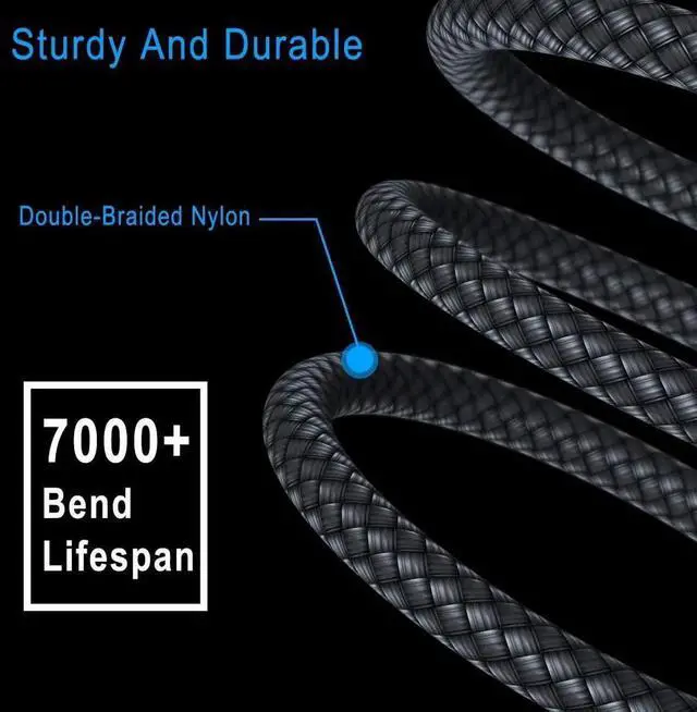 Alt view image 6 of 7 - USB Type C Charger Cable 3.3FT 2 Pack,Nylon Charging Cord for iPhone 15 Pro Max,Samsung Galaxy Z Fold 5,Note 20,Tab S9 S10 S10E 10E FE S23 S22 S21 23 Plus Ultra,A52 A54,Google Pixel 7 6 XL