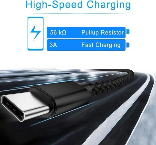 Alt view image 5 of 7 - USB Type C Charger Cable 3.3FT 2 Pack,Nylon Charging Cord for iPhone 15 Pro Max,Samsung Galaxy Z Fold 5,Note 20,Tab S9 S10 S10E 10E FE S23 S22 S21 23 Plus Ultra,A52 A54,Google Pixel 7 6 XL