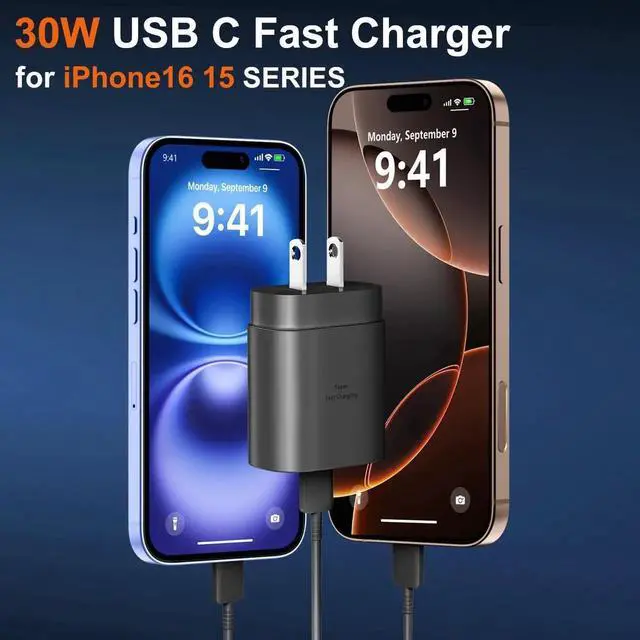 Alt view image 6 of 6 - Phone 17 16 15 Pro Max Charger 30W Type C Chargers USB C Fast Charger Block Phone 17 Chargers Fast Charging with 6FT C Charging Cable for Phone 17/17 Pro Max/16/16Pro Max/15/15 Pro/iPad/Samsung