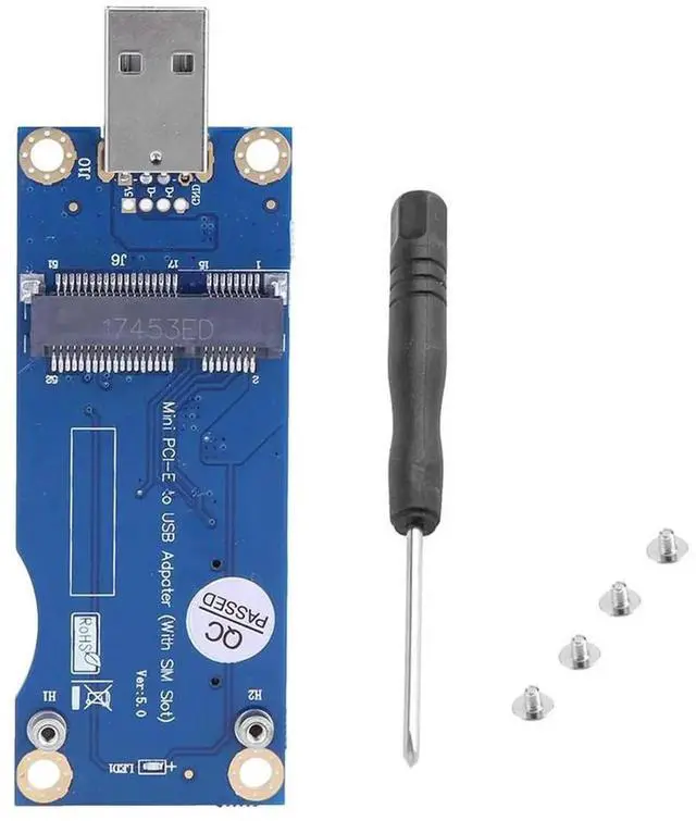 Alt view image 3 of 4 - Computer Module Card Adapter Card Desktop Computer Mini PCI-E to USB Adapter Card+SIM Slot 6/8pin Expansion Card