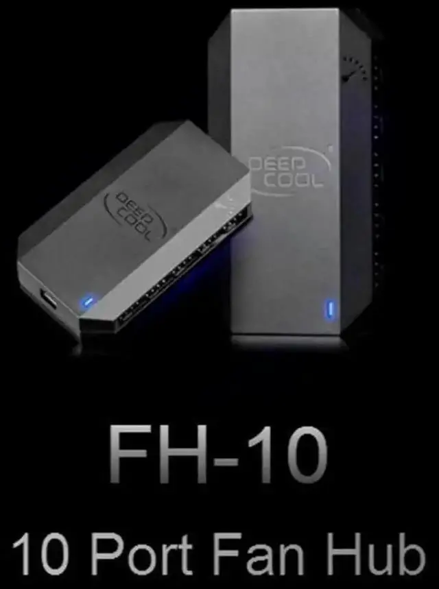 Alt view image 3 of 4 - FH-10 10 Ports Fan HUB Splitter 3Pin/4Pin PWM Extension Adapter for PC