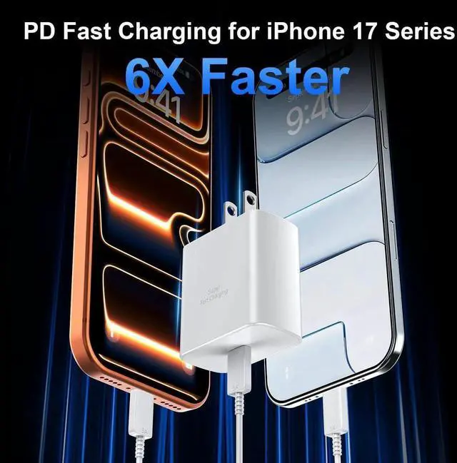 Alt view image 5 of 7 - iPhone 17 Pro Max Charger Fast Charging 45W USB C iPhone 16 17 Fast Charger Block with 10 FT Long Type C Charging Cable Cord for iPhone 17 Pro Max/17 Pro/iPhone Air/17/16//16 Pro Max/15/Samsung