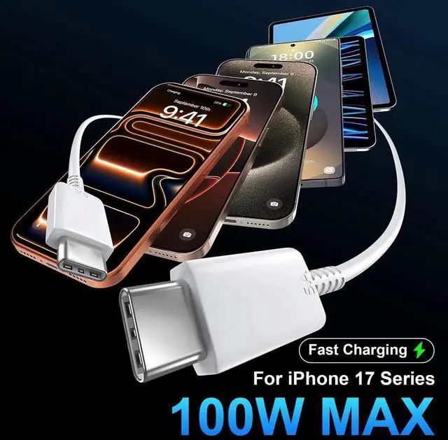 Alt view image 2 of 7 - iPhone 17 Pro Max Charger Fast Charging 45W USB C iPhone 16 17 Fast Charger Block with 10 FT Long Type C Charging Cable Cord for iPhone 17 Pro Max/17 Pro/iPhone Air/17/16//16 Pro Max/15/Samsung