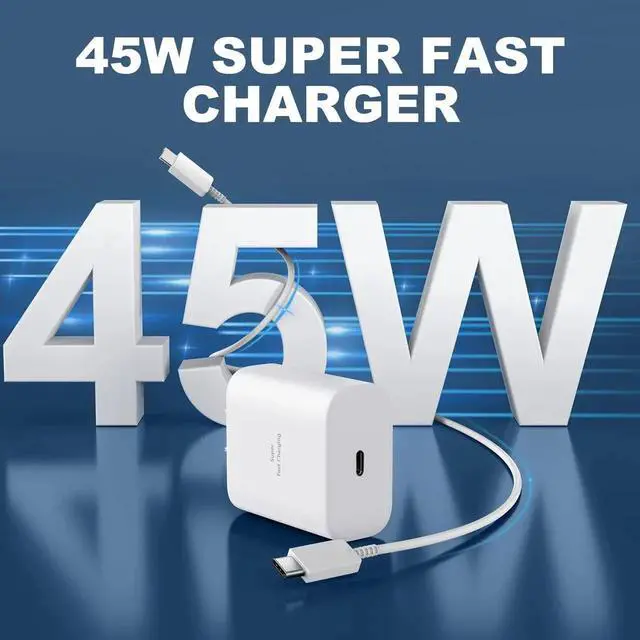 Alt view image 4 of 6 - JAENFONGS24 S23 S25 Ultra Charger, Super Fast Charger Type C, 45W USB C Fast Charger Block with 10FT Android Phone Charging Cable for Samsung Galaxy S25 S24 S23 Ultra/S23/S22/S21/S20, Note 10+ Note 20