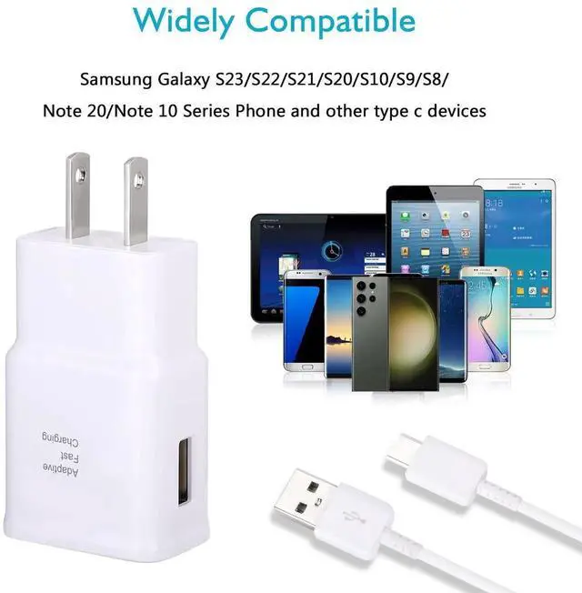 Alt view image 6 of 7 - JAENFONG Android Charger Fast Charging, Type C Fast Charger Block with 5FT USB Type C Cable for Galaxy S23/S23 Ultra/S22/S21/S20/S20+/S10/S10+/S10e/S9/S9+/S8/S8Plus/Edge/Active/Note 8/9/10/20-White