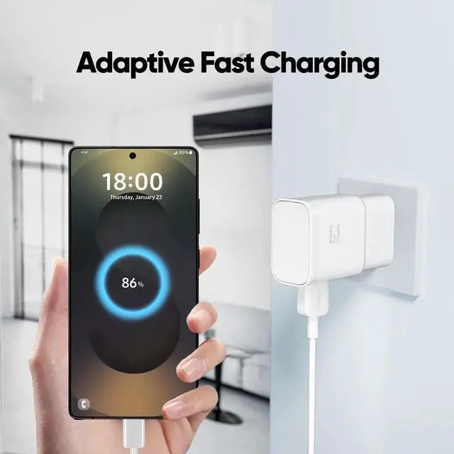 Alt view image 7 of 7 - JAENFONG Android Charger Fast Charging, Type C Fast Charger Block with 5FT USB Type C Cable for Galaxy S23/S23 Ultra/S22/S21/S20/S20+/S10/S10+/S10e/S9/S9+/S8/S8Plus/Edge/Active/Note 8/9/10/20-White