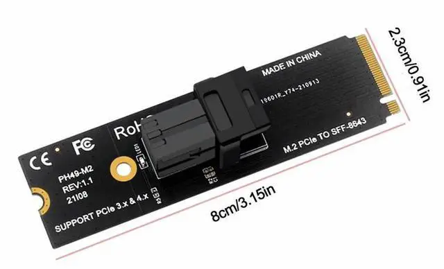 Alt view image 3 of 4 - M.2 NVME To U.2 Expansion Card Mkey PCIeX4 To SFF8643 Converter Card 64GT/S High Speed Stable Transmission for Desktop Computer