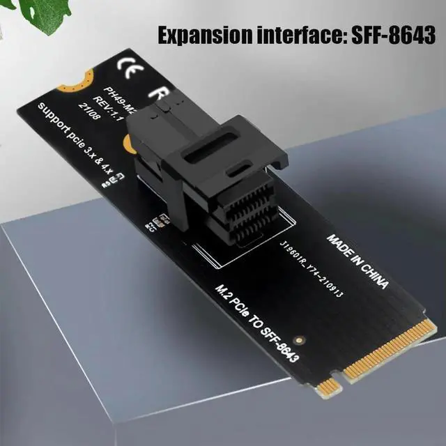 Alt view image 4 of 4 - M.2 NVME To U.2 Expansion Card Mkey PCIeX4 To SFF8643 Converter Card 64GT/S High Speed Stable Transmission for Desktop Computer